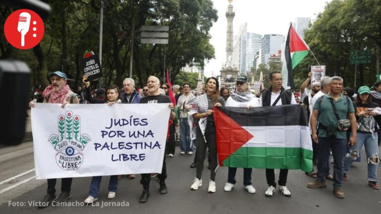 Cientos toman Paseo de la Reforma para exigir fin de los ataques contra Gaza y romper lazos con Israel