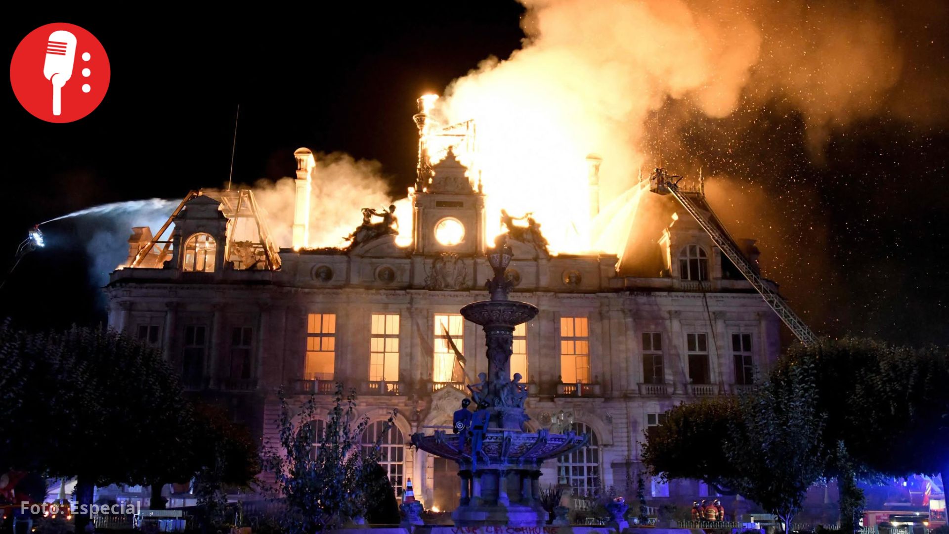 Incendio destruye parte del histórico Ayuntamiento de Limoges durante protestas en Francia