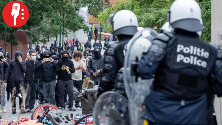 Detienen a 21 personas durante protestas en Bélgica; 13 son menores