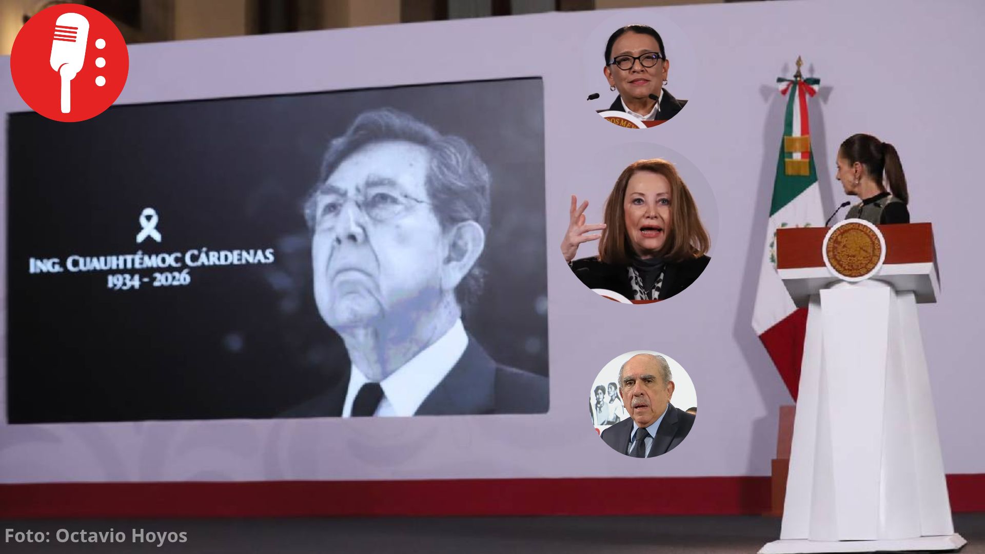 Sheinbaum y su gabinete rinden homenaje a Cuauhtémoc Cárdenas en la mañanera