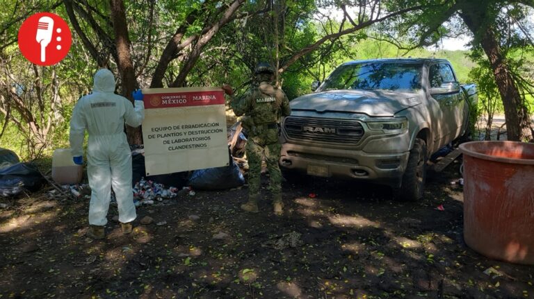 Marina desmantela narcolaboratorio en Elota, Sinaloa