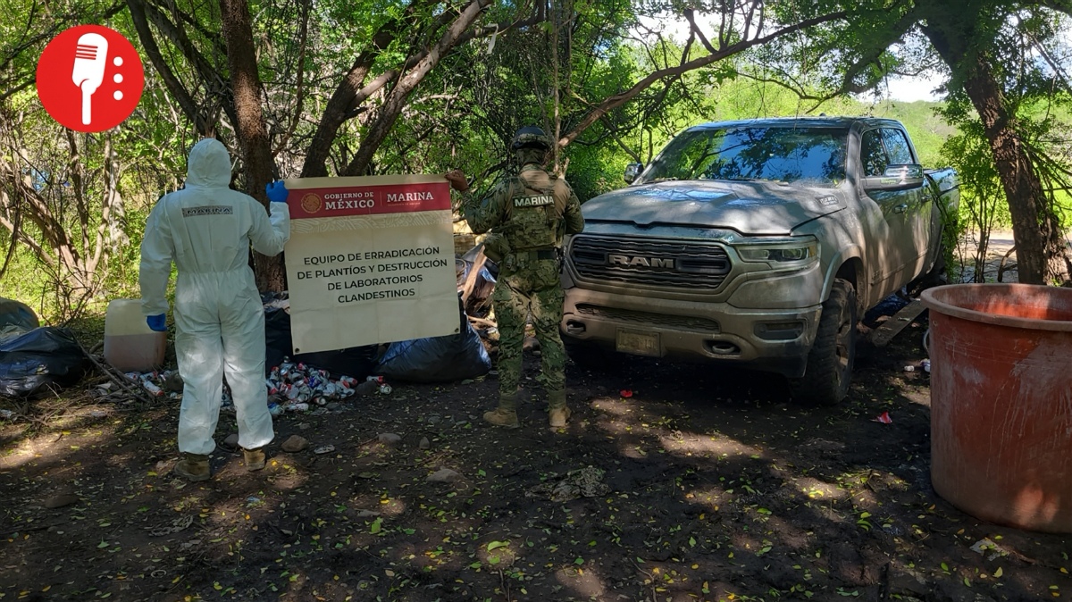 Marina desmantela narcolaboratorio en Elota, Sinaloa