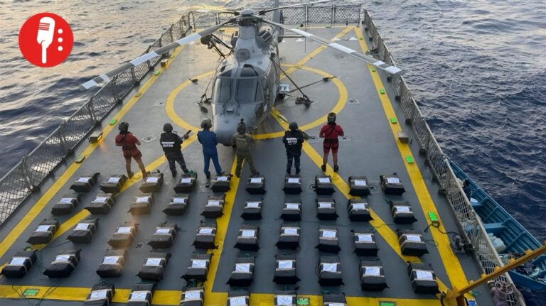 Marina y Guardia Costera de EUA decomisan 1.2 toneladas de cocaína frente a Oaxaca
